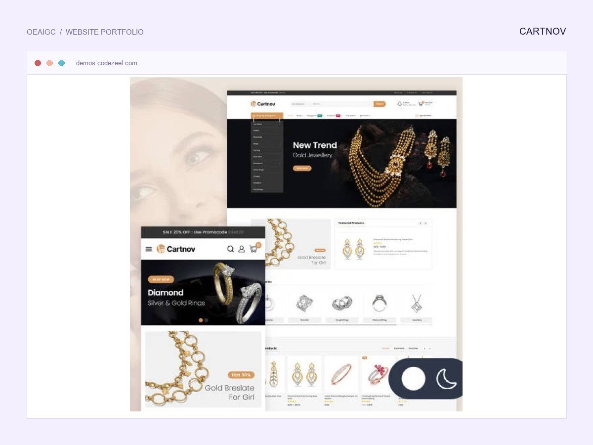 Cartnov · 珠宝首饰品牌站 首页截图
