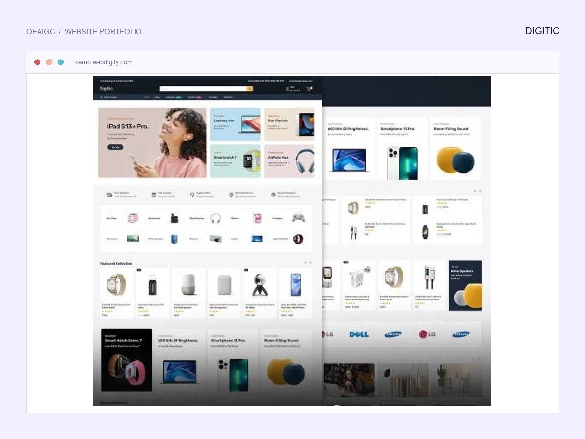 Digitic · 电子数码独立站 首页截图