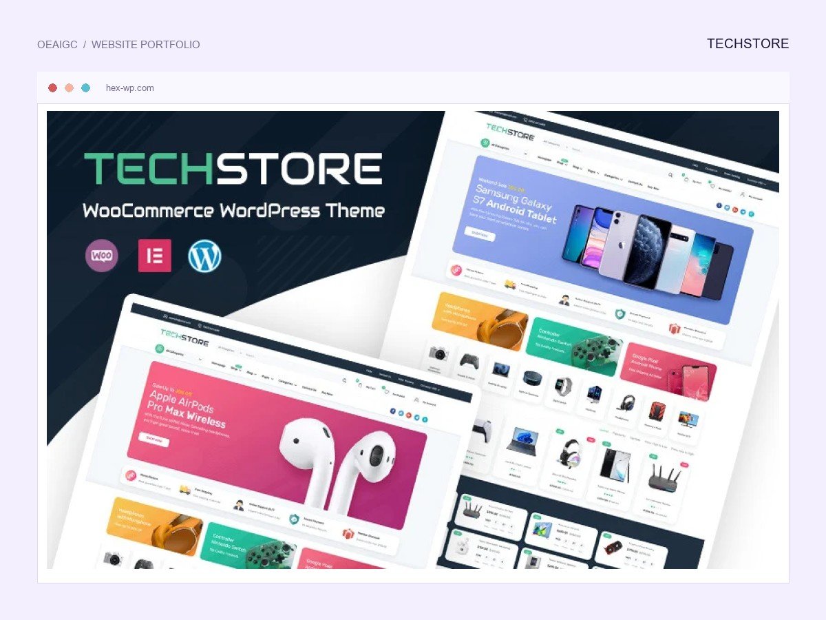 TechStore · 综合电子数码商城 首页截图
