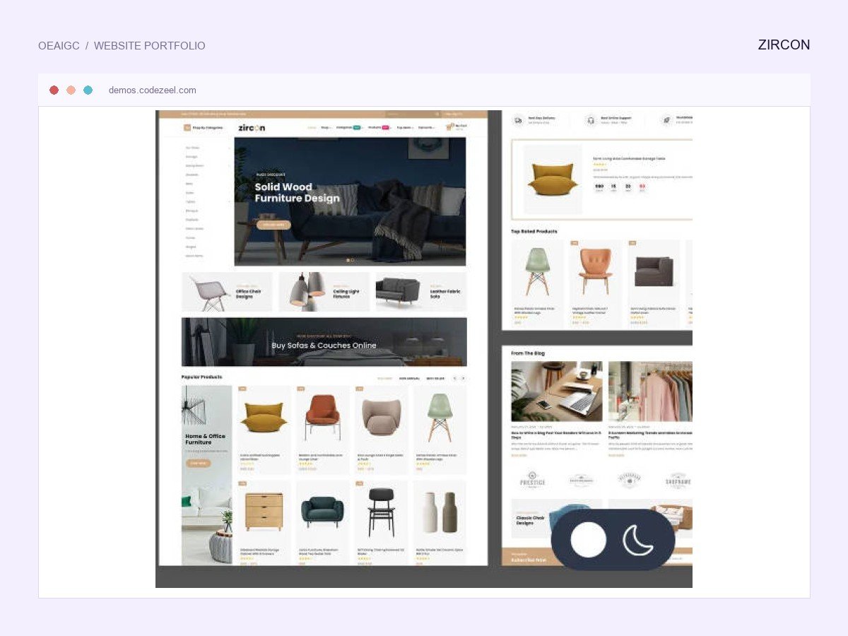 Zircon · 家具家居官网 首页截图
